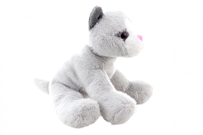 Pluchen kat grijs 15 cm