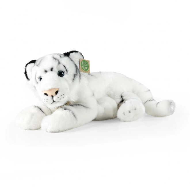 Pluchen witte tijger liggend 36 cm ECO-FRIENDLY
