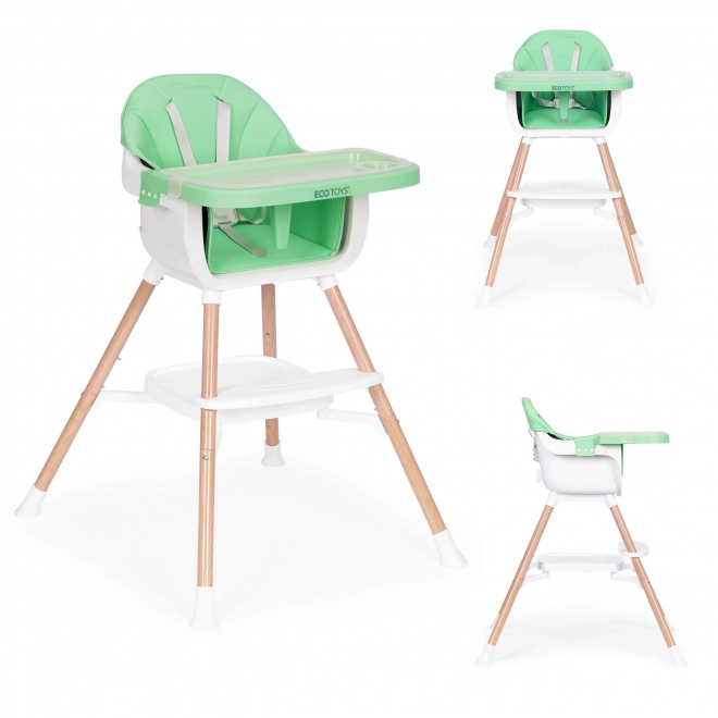 Kinder eetstoel 2-in-1 groen ECOTOYS