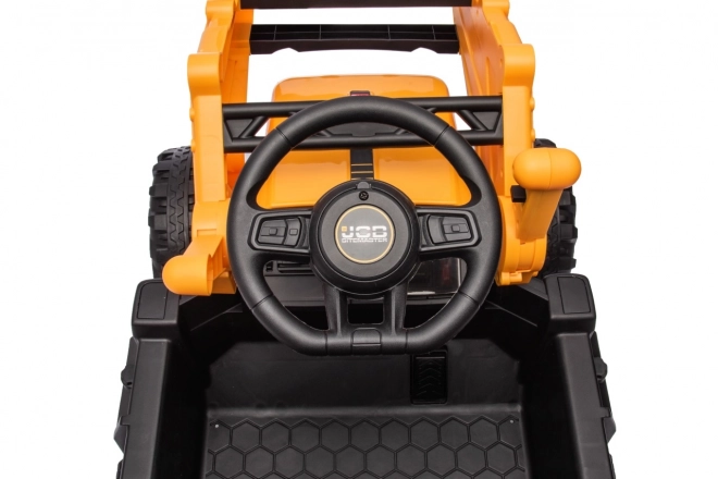 Kinder ritje op JCB Traktor met graafmachine