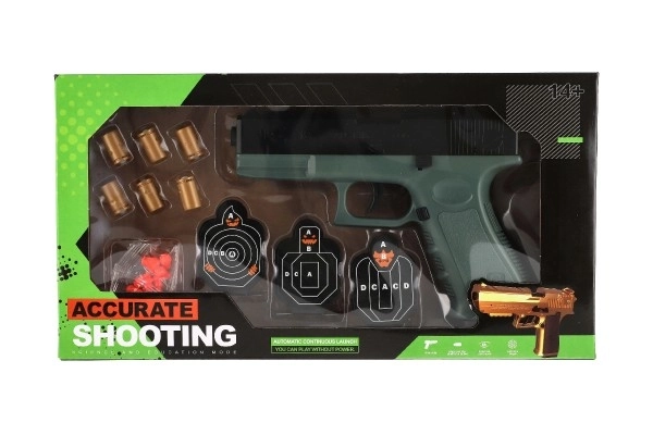 Pistool met schuimrubber kogels en doelen