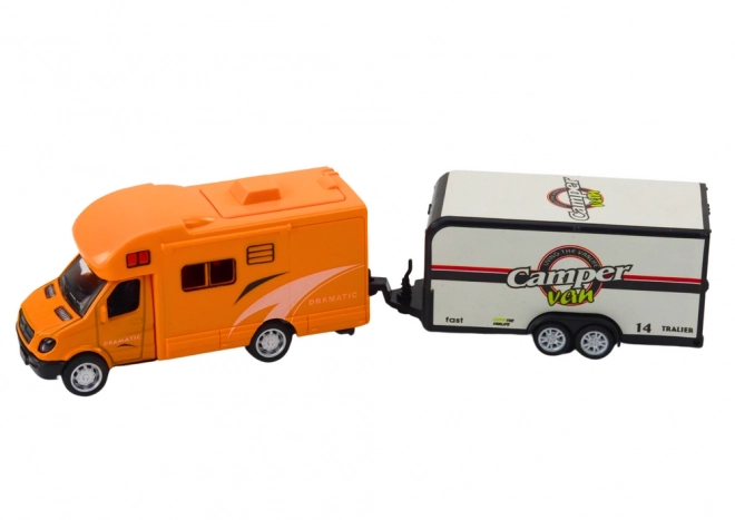 Speelgoed Off-road Auto Met Boot of Caravan Metalen Aandrijving