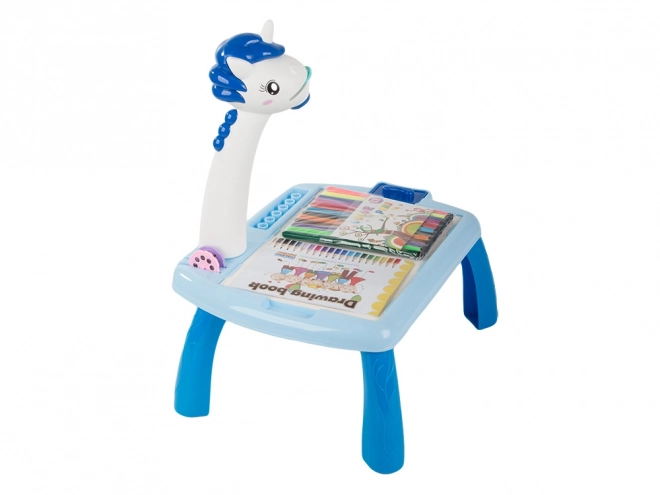 Kinder educatieve tafel met projector blauw