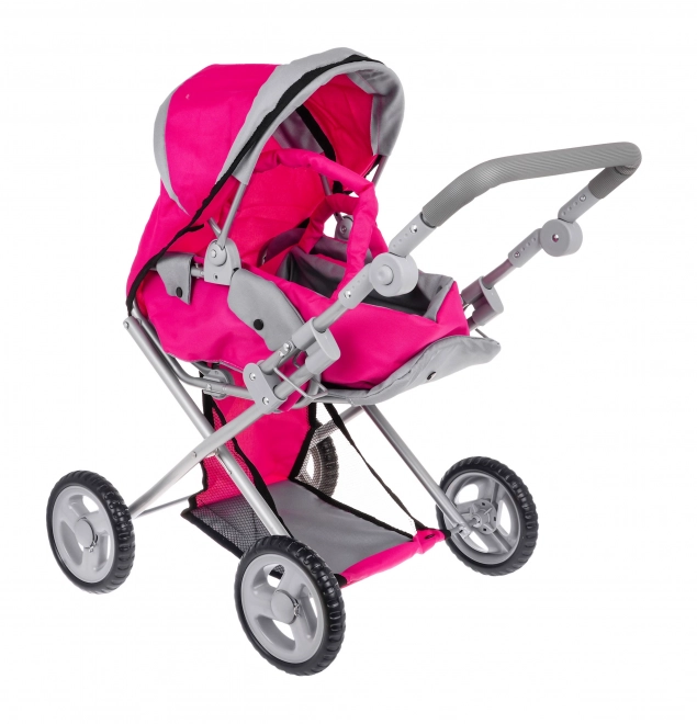 Roze poppenwagen 2-in-1