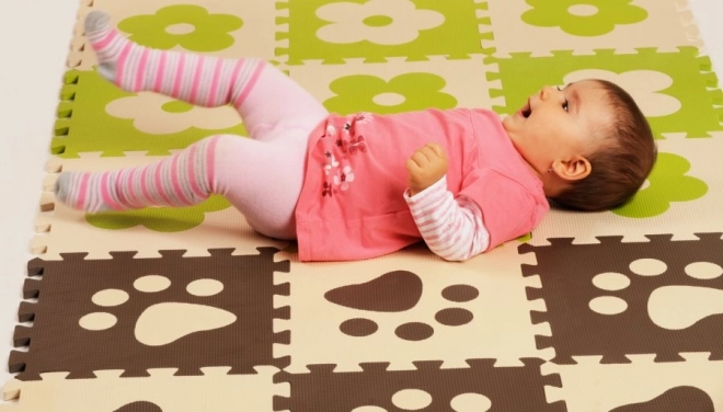 Foam BABY puzzel Bruine pootafdrukken H (29,5x29,5)
