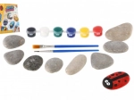 Stenen beschilderen – creatieve set met verf en kwasten