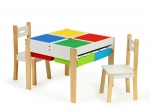 Houten kinderset: tafel en 2 stoelen ECOTOYS