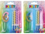 Feest kaars nummer 6 en 4 stuks kaarsen