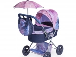 Opvouwbare poppenwagen met parasol en tas Magic Bubble 60 cm