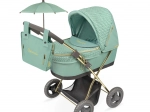 Opvouwbare poppenwagen met parasol en tas Capriccio 60 cm