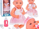 Rubberen pop in roze jurkje met speen ZA5235