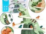 Dinosaurus-achtbaan met licht en geluid – opvouwbare interactieve set