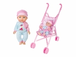 Baby met geluiden en kinderwagen 27 cm – Tsjechische verpakking