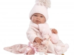Llorens New Born meisje – realistische babypop 43 cm, volledig vinyl lichaam