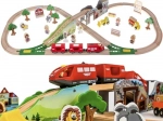 Houten treinbaan 3,2 m – grote set van 57 delen met kraan