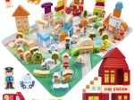 Houten educatieve stedenbouwkundige puzzel 120 stukjes