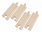 Railsset voor houten treinbaan 11 cm – 4 stuks
