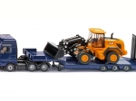 Siku MAN-vrachtwagen met dieplader en JCB wiellader 1:87