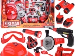 Grote brandweer set met helm en zaag, 13-delig