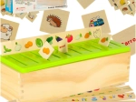 Houten educatieve sorter – koppel afbeeldingen en vormen