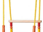 Houten Woody-schommel met ophanging en veiligheidsbeugel
