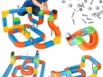 Magnetische constructieblokken – race- en treinbaan 140 delen