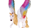 Pegasus-eenhoornfiguur met regenboogkleurige vleugels