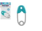 Baby rammelaar speld turquoisegrijs