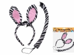 Carnavalsset zebra met haarband en staart