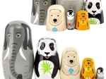 Houten dierenmatroesjka’s – set van 5 stuks