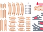 Set houten treinbanen met draaischijf – 50 delen