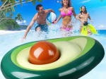 Opblaasbaar waterluchtbed avocado met verwijderbare pit 150 cm
