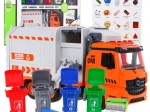 Interactieve vuilniswagen voor kinderen 3+ met 4 containers en kaartjes voor afvalscheiding