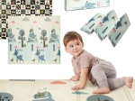 Humbi opvouwbaar dubbelzijdig XPE-schuim speelkleed 200 × 180 cm met bosweg en contrasterende afbeeldingen