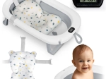 Opvouwbaar kinderbadje met thermometer en inzet voor pasgeborenen