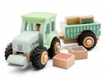 Houten tractor met aanhanger en lading