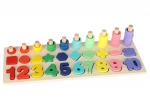 Houten educatieve sorter en telraam 2-in-1 Montessori 13 × 36 cm