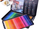 Set van aquarelpotloden in metalen doos, 72 kleuren
