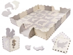 Schuimrubberen educatieve puzzelmat, grijs en ecru, 36 stuks, 150 × 150 cm