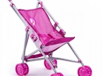 Roze sportieve kinderwagen met eenhoorn