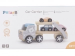 VIGA PolarB houten sleeptakelwagen met autootjes Montessori