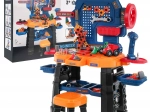 Kinderwerkbank 3+ met interactieve accuboor, krukje en 181 onderdelen