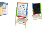 Dubbelzijdig magnetisch kinderbord van hout, zwart-wit 35 × 43 cm met accessoires