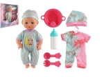 Babypop met stevig lijfje en accessoires, 25 cm