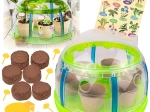 Bio set voor kleine tuiniers – mini-kas met gereedschap en zaden voor het kweken van planten