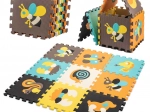 Schuimrubberen educatieve puzzelmat dieren 85 × 85 cm, 9 delen