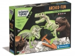 Clementoni Science & Play ArcheoFun: T‑Rex en Triceratops – opgravingsset met lichtgevende skeletten