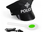 Set voor kleine politieagent met bord en fluitje