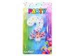 Partykaars cijfer 2 met stippen