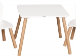 Kinderhouten tafeltje met stoelen Athena – wit